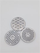 00629852 Bosch оригинал, набор решеток для мясорубки, 3 шт. с отверстиями 3 мм + 4,8 мм + 8 мм; d диска 61.8 мм; толщина диска 5.9 мм 00629852